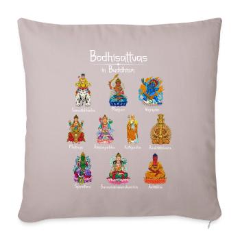 Bodhisattvas - Buddhist Gods - Sofa pillowcase 17,3'' x 17,3'' (45 x 45 cm) - light taupe - Front