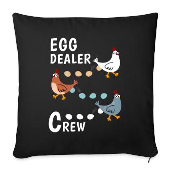 Oeuf Dealer Crew Poule Oeufs - Housse de coussin décorative 45 x 45 cm - noir - Devant