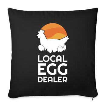 Oeuf local Poule Oeufs - Housse de coussin décorative 45 x 45 cm - noir - Devant