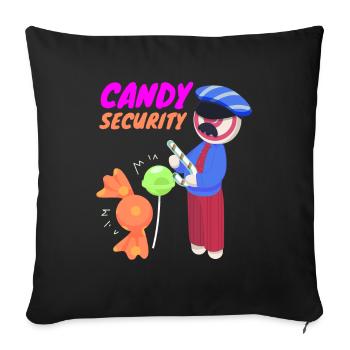 Candy Security Gummy Candy Sweet - Sofa pillowcase 17,3'' x 17,3'' (45 x 45 cm) - black - Front