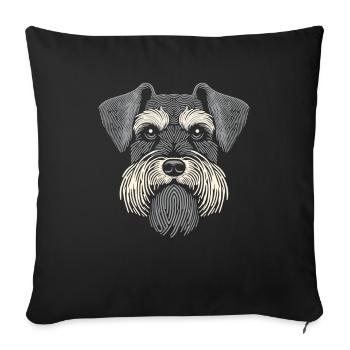 Empreinte digitale du schnauzer - Housse de coussin décorative 45 x 45 cm - noir - Devant