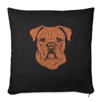 Empreinte digitale bouledogue - Housse de coussin décorative 45 x 45 cm - noir - Devant