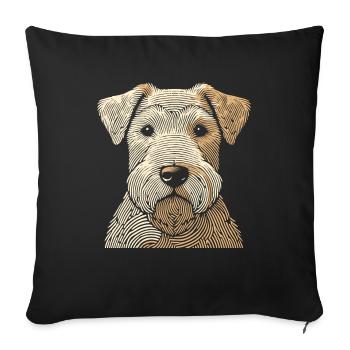 Empreinte digitale du Wheaten Terrier - Housse de coussin décorative 45 x 45 cm - noir - Devant