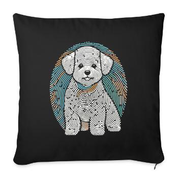 Bichon Frize Fingerprint - Sofa pillowcase 17,3'' x 17,3'' (45 x 45 cm) - black - Front