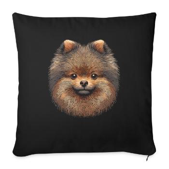Empreinte digitale de Poméranie - Housse de coussin décorative 45 x 45 cm - noir - Devant