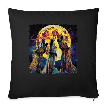 Appaloosa Pferd Howling Moon - Sofakissenbezug 45 x 45 cm - Schwarz - Vorne