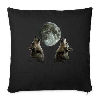 Bouvier australien chien chien lune hurlante - Housse de coussin décorative 45 x 45 cm - noir - Devant
