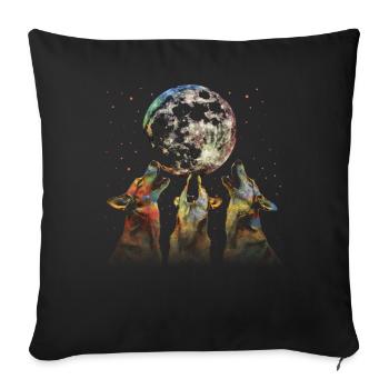 Bouvier australien chien chien lune hurlante - Housse de coussin décorative 45 x 45 cm - noir - Devant