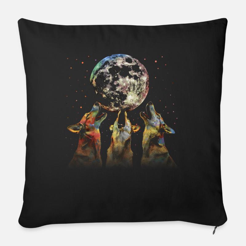 Australian Cattle Dog Hund Heulender Mond - Sofakissenbezug 45 x 45 cm - Schwarz