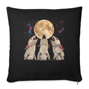 Axolotl-Amphibie Heulender Mond - Sofakissenbezug 45 x 45 cm - Schwarz - Vorne