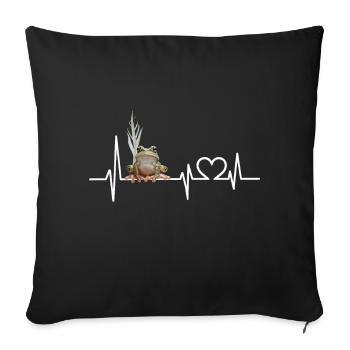 Frog - Sofa pillowcase 17,3'' x 17,3'' (45 x 45 cm) - black - Front
