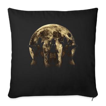 Belgian Malinois Dog Howling Moon - Sofa pillowcase 17,3'' x 17,3'' (45 x 45 cm) - black - Front