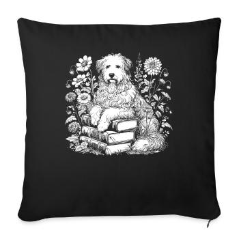 Old English Shepherd Bobtail - Sofa pillowcase 17,3'' x 17,3'' (45 x 45 cm) - black - Front