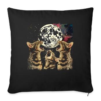 Bengalkatze Heulender Mond - Sofakissenbezug 45 x 45 cm - Schwarz - Vorne