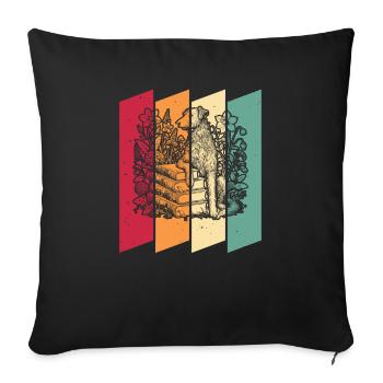 Irish Wolfhound Flower Book Reader - Sofa pillowcase 17,3'' x 17,3'' (45 x 45 cm) - black - Front