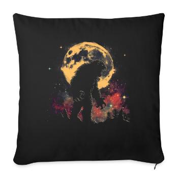 Bigfoot Sasquatch Yeti Howling Moon - Sofa pillowcase 17,3'' x 17,3'' (45 x 45 cm) - black - Front