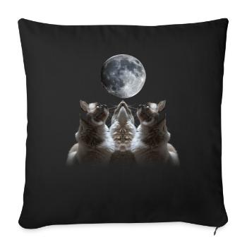 Birmakatze Heulender Mond - Sofakissenbezug 45 x 45 cm - Schwarz - Vorne