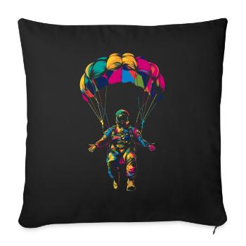 Parachutiste parachutiste - Housse de coussin décorative 45 x 45 cm - noir - Devant