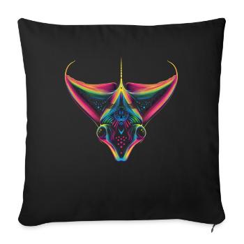 Stingray, Manta, Ray, Popart - Sofa pillowcase 17,3'' x 17,3'' (45 x 45 cm) - black - Front