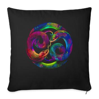 Schlange Reptil Popart - Sofakissenbezug 45 x 45 cm - Schwarz - Vorne
