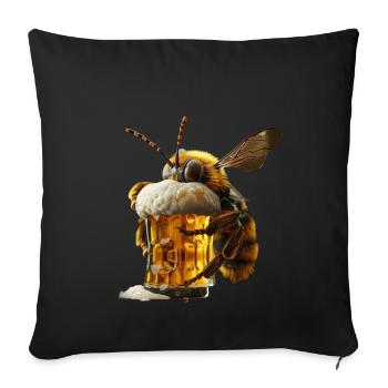 Bee - Sofa pillowcase 17,3'' x 17,3'' (45 x 45 cm) - black - Front