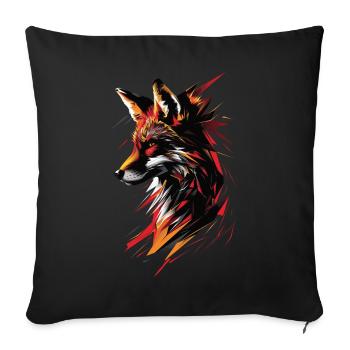 Fox - Sofa pillowcase 17,3'' x 17,3'' (45 x 45 cm) - black - Front