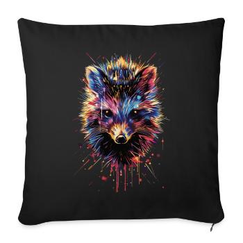 Hedgehog - Sofa pillowcase 17,3'' x 17,3'' (45 x 45 cm) - black - Front