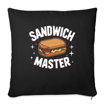 Sandwich Master - Sofa pillowcase 17,3'' x 17,3'' (45 x 45 cm) - black - Front