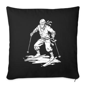 Skiing Après Ski Skiing Ninja - Sofa pillowcase 17,3'' x 17,3'' (45 x 45 cm) - black - Front