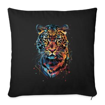 Leopard - Sofa pillowcase 17,3'' x 17,3'' (45 x 45 cm) - black - Front