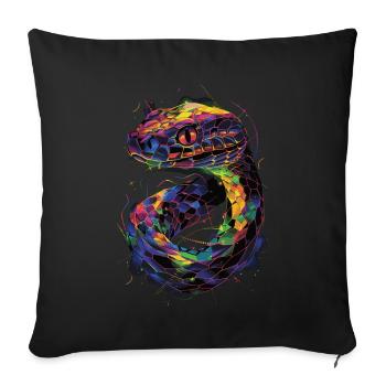 Serpent - Housse de coussin décorative 45 x 45 cm - noir - Devant