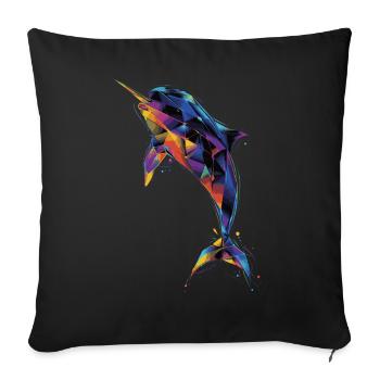 Narval - Housse de coussin décorative 45 x 45 cm - noir - Devant