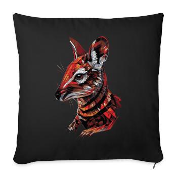 Blouson aviateur tranquillisant - Housse de coussin décorative 45 x 45 cm - noir - Devant