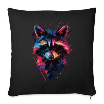 Raton laveur - Housse de coussin décorative 45 x 45 cm - noir - Devant