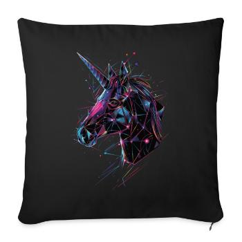 Licorne - Housse de coussin décorative 45 x 45 cm - noir - Devant