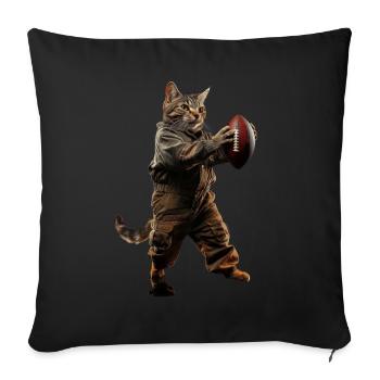Chat - Housse de coussin décorative 45 x 45 cm - noir - Devant