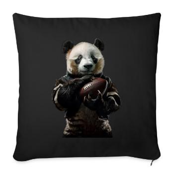 Panda - Housse de coussin décorative 45 x 45 cm - noir - Devant
