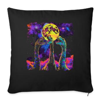 Brachiosaurus Dinosaurier Heulender Mond - Sofakissenbezug 45 x 45 cm - Schwarz - Vorne