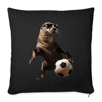 Otarie - Housse de coussin décorative 45 x 45 cm - noir - Devant