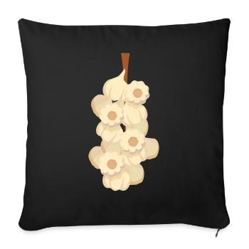 Légumes à l’ail - Housse de coussin décorative 45 x 45 cm - noir - Devant