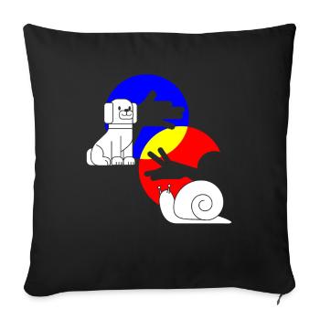 Shadow Play Shadow Dog Snail - Sofa pillowcase 17,3'' x 17,3'' (45 x 45 cm) - black - Front