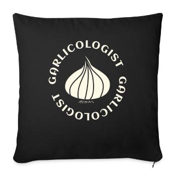 Légumes à l’ail et à l’ail - Housse de coussin décorative 45 x 45 cm - noir - Devant