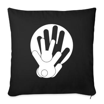 Shadow Play Shadow Hands Rabbit - Sofa pillowcase 17,3'' x 17,3'' (45 x 45 cm) - black - Front