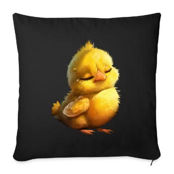 Chicken - Sofa pillowcase 17,3'' x 17,3'' (45 x 45 cm) - black - Front