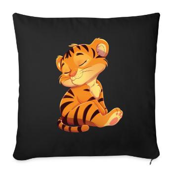 Tiger - Sofa pillowcase 17,3'' x 17,3'' (45 x 45 cm) - black - Front