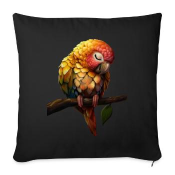 Perroquet - Housse de coussin décorative 45 x 45 cm - noir - Devant