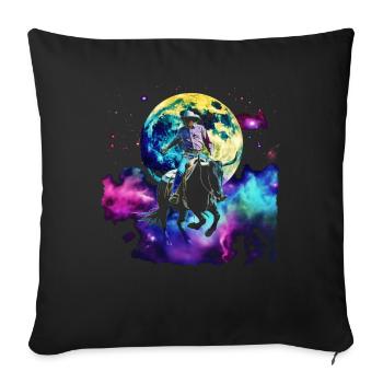 Bullrider Bull Riding Cowboy Howling Moon - Sofa pillowcase 17,3'' x 17,3'' (45 x 45 cm) - black - Front