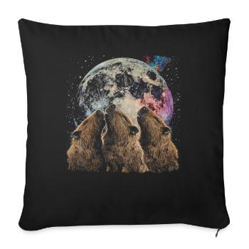 Capybara Capibara Howling Moon - Sofa pillowcase 17,3'' x 17,3'' (45 x 45 cm) - black - Front