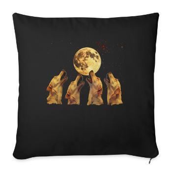 Chesapeake Bay Retriever Hund Heulender Mond - Sofakissenbezug 45 x 45 cm - Schwarz - Vorne