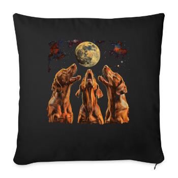 Chesapeake Bay Retriever Hund Heulender Mond - Sofakissenbezug 45 x 45 cm - Schwarz - Vorne
